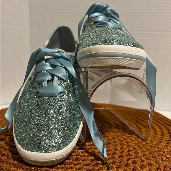 Kate Spade/ KEDS Blue Glitter Sneakers - Picture 3 of 7